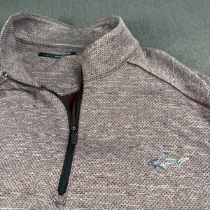 Greg Norman Mens XL Quarter Zip Pullover Burgundy Space Dye Golf Sweater